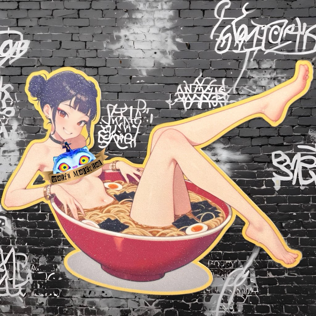 Ramen Bath Waifu – 5" Anime Art Sticker (18+)