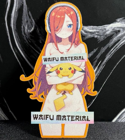 NSFW Headphone Waifu – 5" Anime Art Sticker (18+)