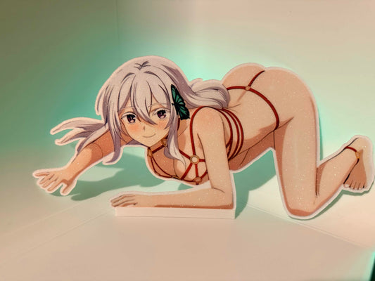 Kawaii White Hair Anime Character Decal